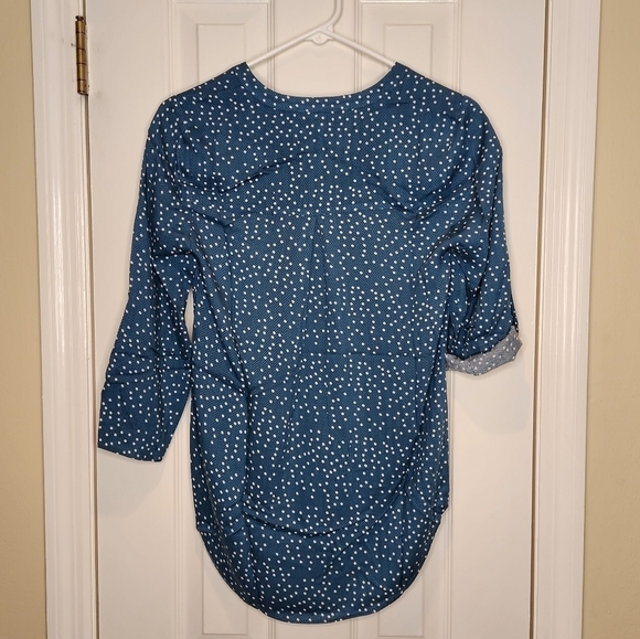 Daniel Rainn Split V-Neck Top Size PXS Teal - Picture 2 of 11